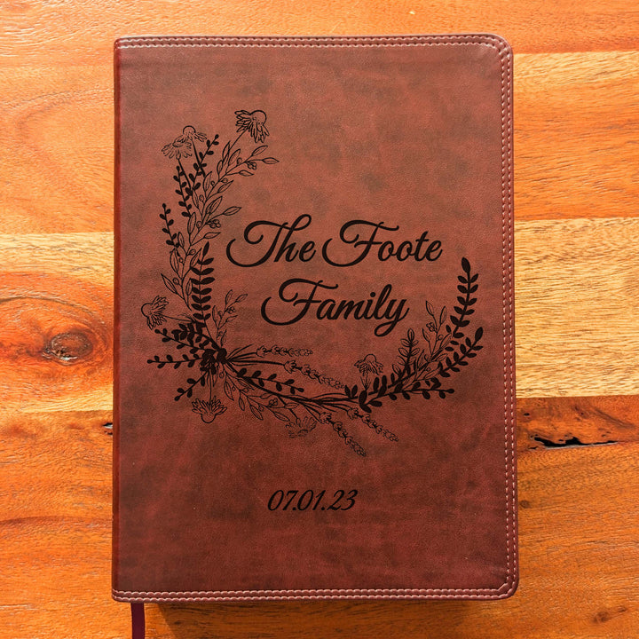 Biblia con letra súper gigante ESV personalizada – Borgoña | Girasol