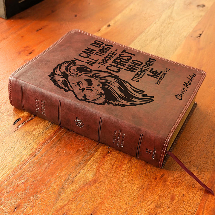 Biblia con letra súper gigante ESV personalizada – Borgoña | Girasol