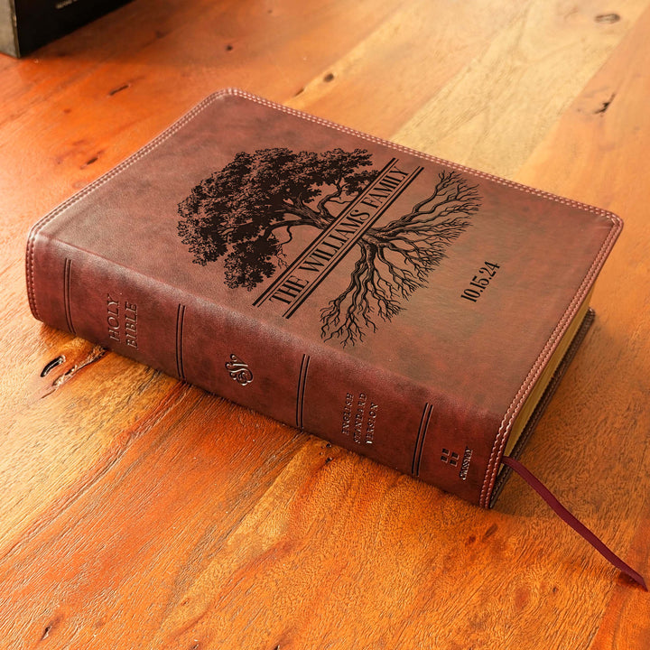 Biblia con letra súper gigante ESV personalizada – Borgoña | Girasol