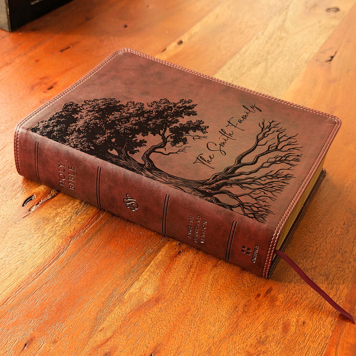 Biblia con letra súper gigante ESV personalizada – Borgoña | Girasol