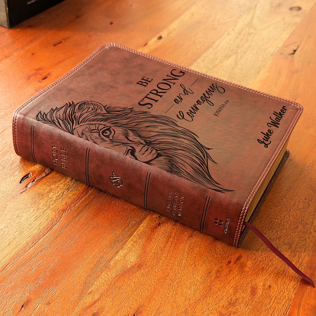 Biblia con letra súper gigante ESV personalizada – Borgoña | Girasol