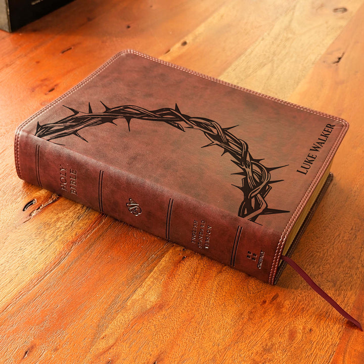 Biblia con letra súper gigante ESV personalizada – Borgoña | Girasol