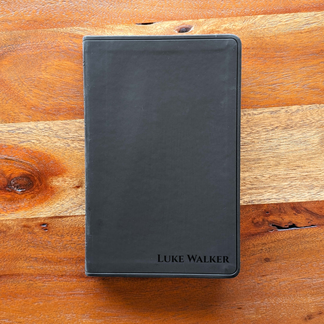 Personalized ESV Large Print Value Thinline Bible - Black | Engraved Name.