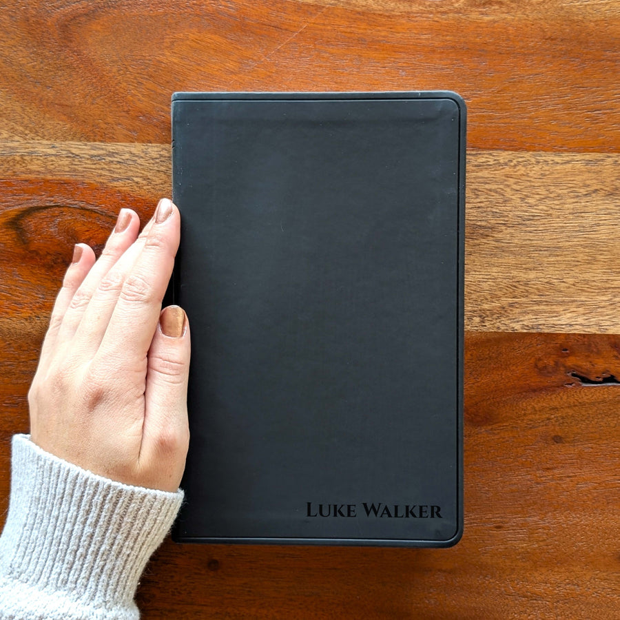 Personalized ESV Large Print Value Thinline Bible - Black | Engraved Name.