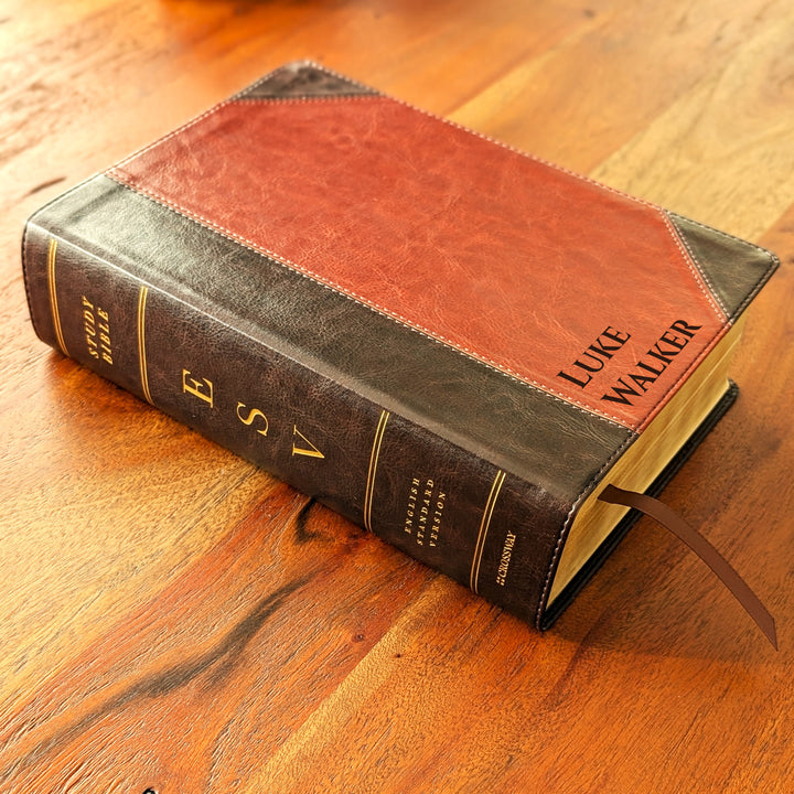 Biblia con letra súper gigante ESV personalizada – Borgoña | Girasol