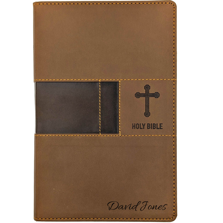 Personalized NIV Premium Gift Bible – Brown | Engraved Name