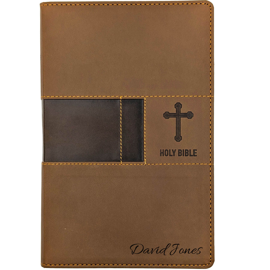 Personalized NIV Premium Gift Bible – Brown | Engraved Name