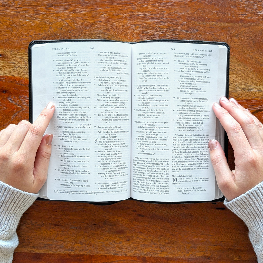 Biblia con letra súper gigante ESV personalizada – Borgoña | Girasol