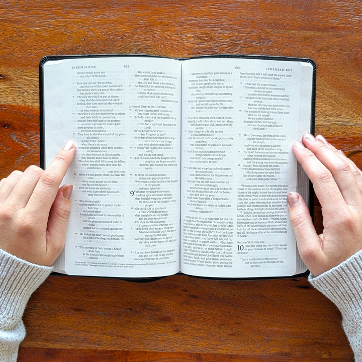 Biblia con letra súper gigante ESV personalizada – Borgoña | Girasol