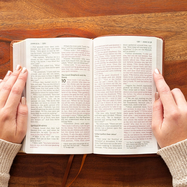 Personalized NIV Personal Size Bible – Large Print, Brown | Patriotic Cross