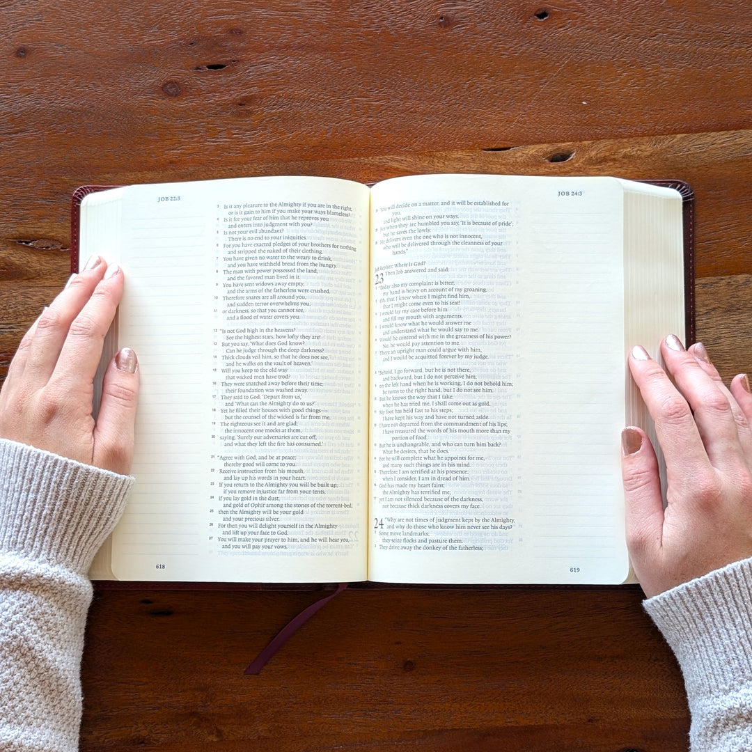 Biblia con letra súper gigante ESV personalizada – Borgoña | Girasol
