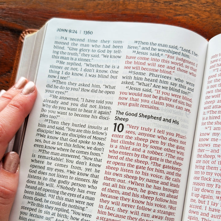 Personalized NIV Personal Size Bible – Large Print, Brown | Patriotic Cross