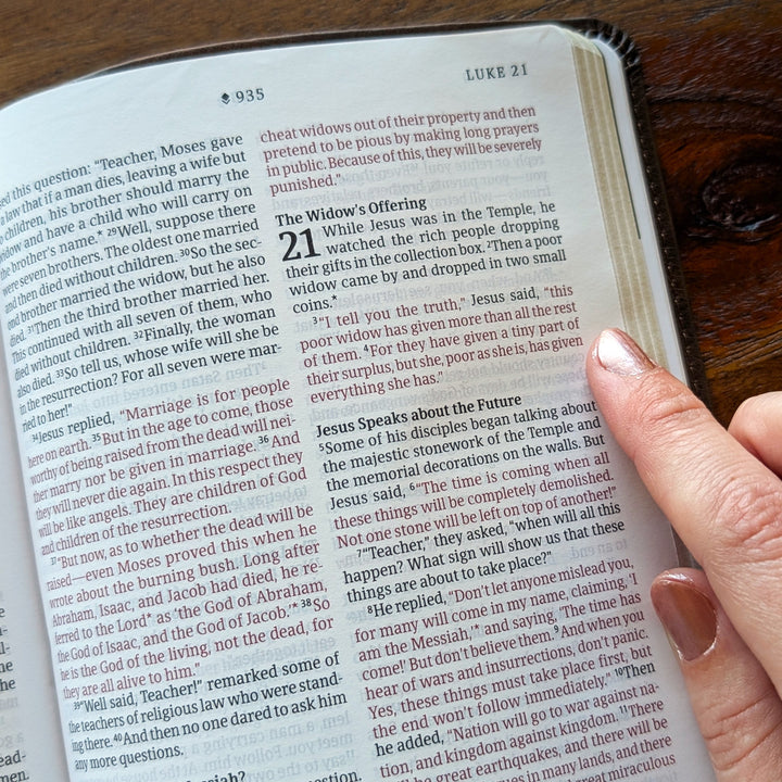 Personalized NLT Thinline Bible – Rustic Brown | Engraved Name