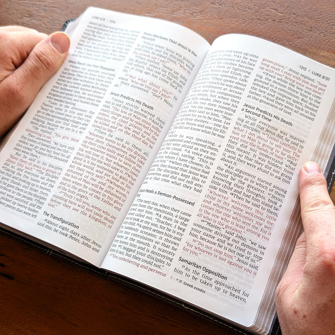 Personalized NIV Personal Size Bible – Large Print, Black | Patriotic Cross - Woman of Faith