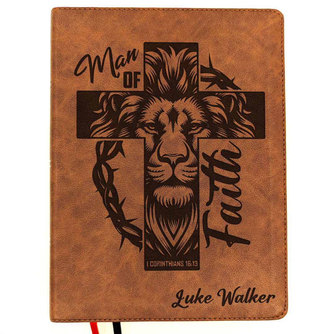 Personalized KJV Wide Margin Bible - Brown | Gentleman&