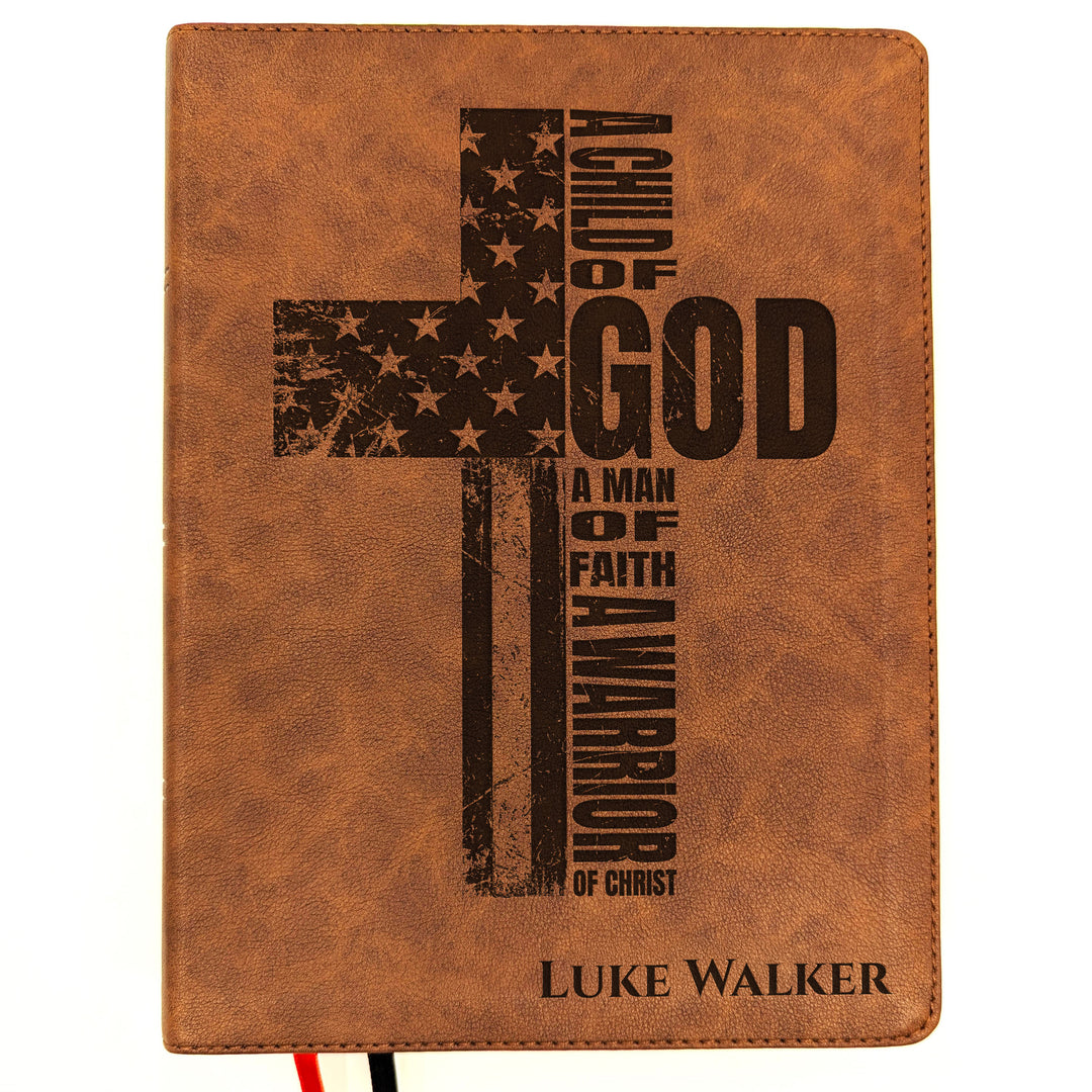 Personalized KJV Wide Margin Bible - Brown | American Heritage Collection