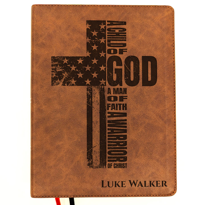 Personalized KJV Wide Margin Bible - Brown | American Heritage Collection
