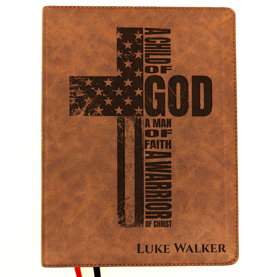Personalized KJV Wide Margin Bible - Brown | American Heritage Collection