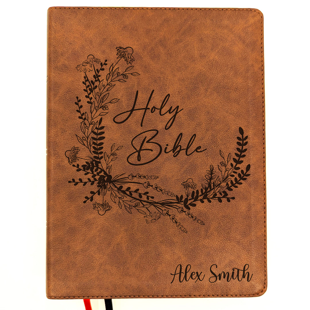 Personalized KJV Wide Margin Bible - Brown | Gentleman&