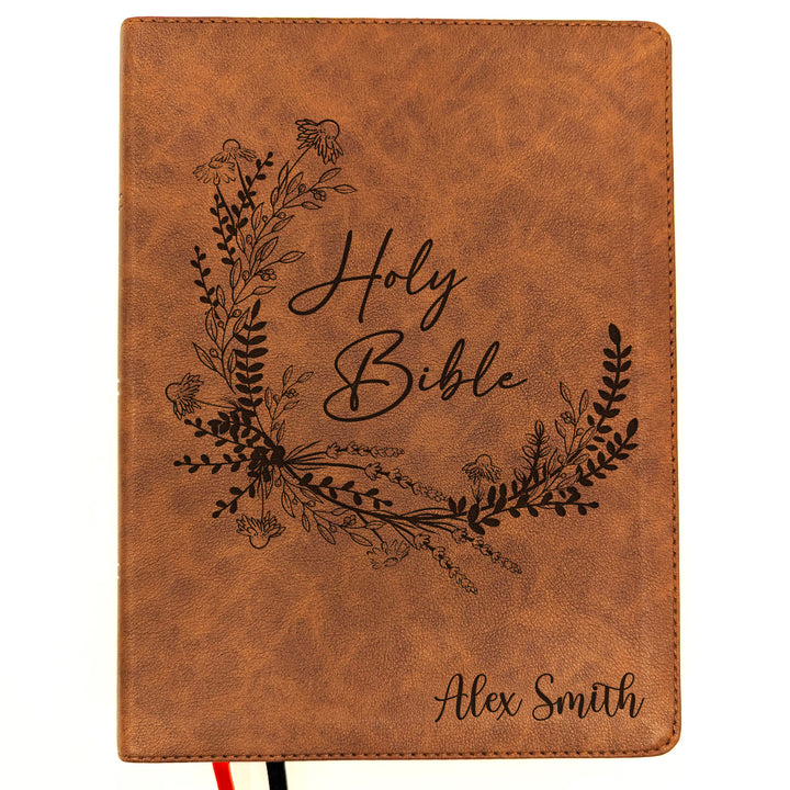 Personalized KJV Wide Margin Bible - Brown | Gentleman&