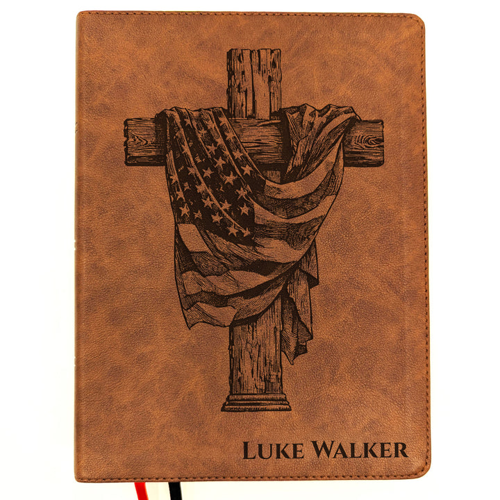 Personalized KJV Wide Margin Bible - Brown | American Heritage Collection