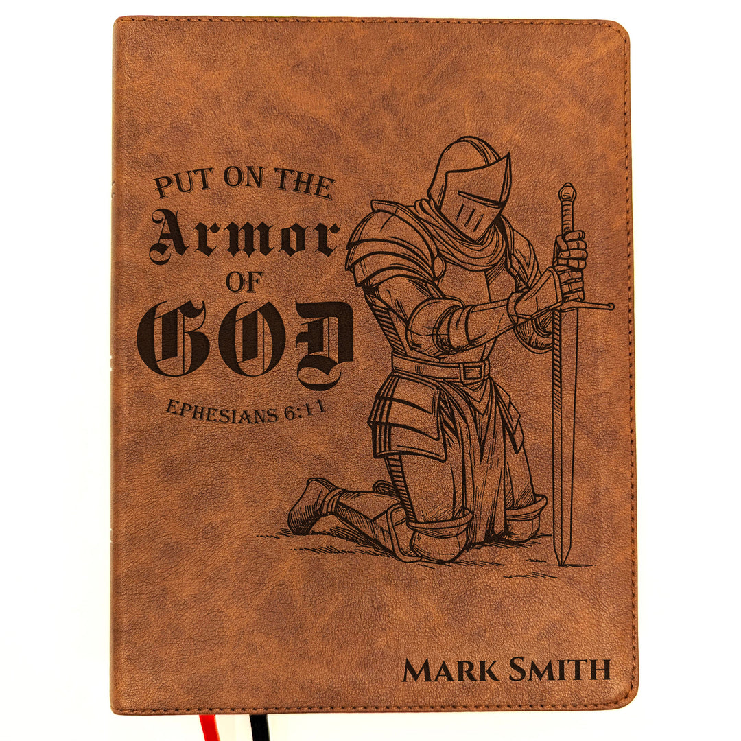 Personalized KJV Wide Margin Bible - Brown | Gentleman&