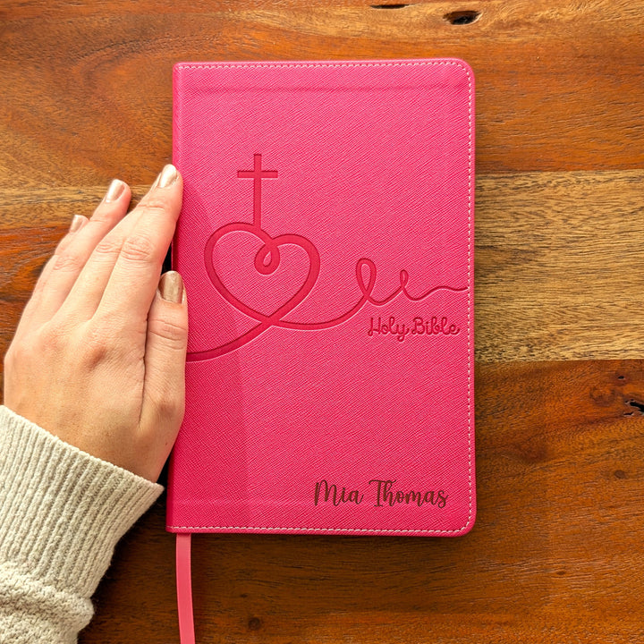 Personalized NIV Bible for Kids - Pink | Engraved Name