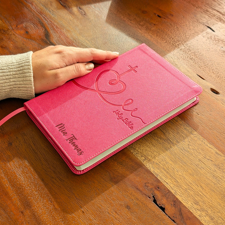 Personalized NIV Bible for Kids - Pink | Engraved Name