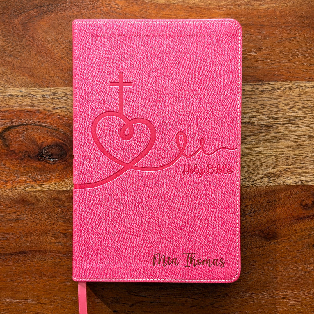 Personalized NIV Bible for Kids - Pink | Engraved Name