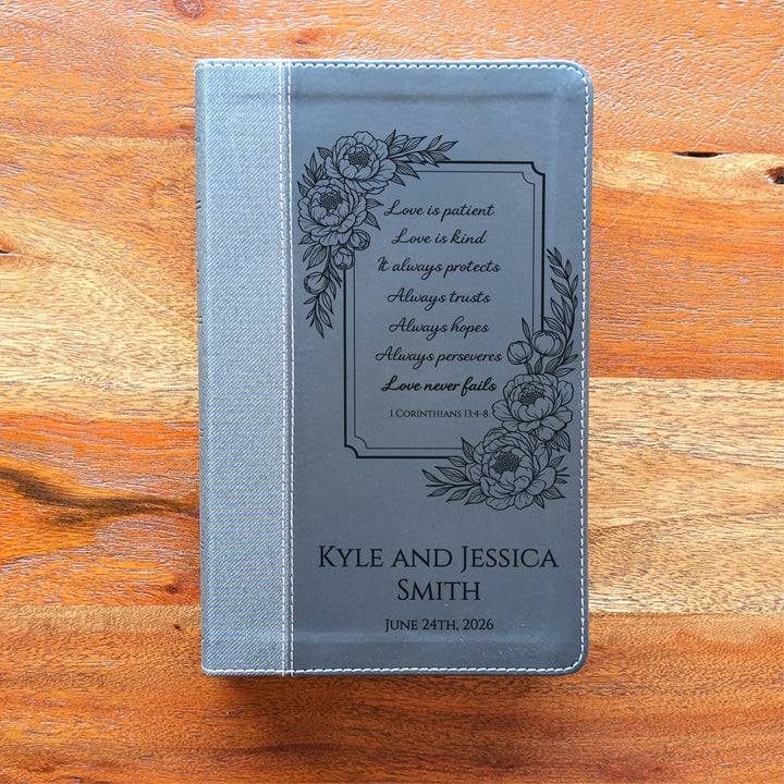 Biblia NVI tamaño personal personalizada – Letra grande, marrón | Hombre de fe