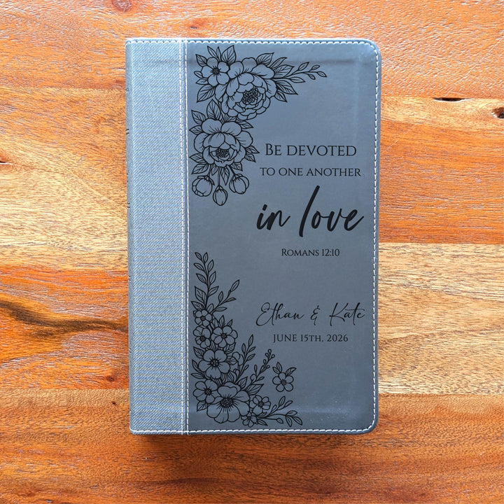 Biblia NVI tamaño personal personalizada – Letra grande, marrón | Hombre de fe