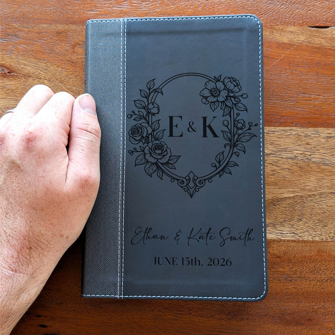 Biblia NVI tamaño personal personalizada – Letra grande, marrón | Hombre de fe