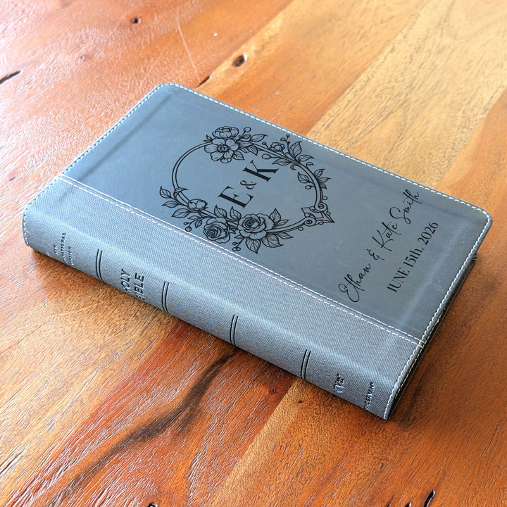 Biblia NVI tamaño personal personalizada – Letra grande, marrón | Hombre de fe
