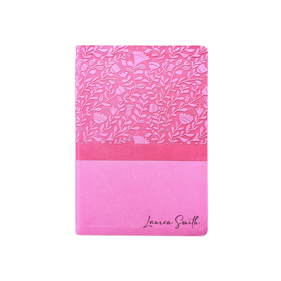 Personalized NIV Super Giant Print Bible - Pink, Floral | Engraved Name