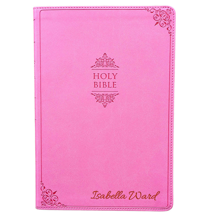 Personalized NIV Large Print Thinline Bible – Pink  | Engraved Name