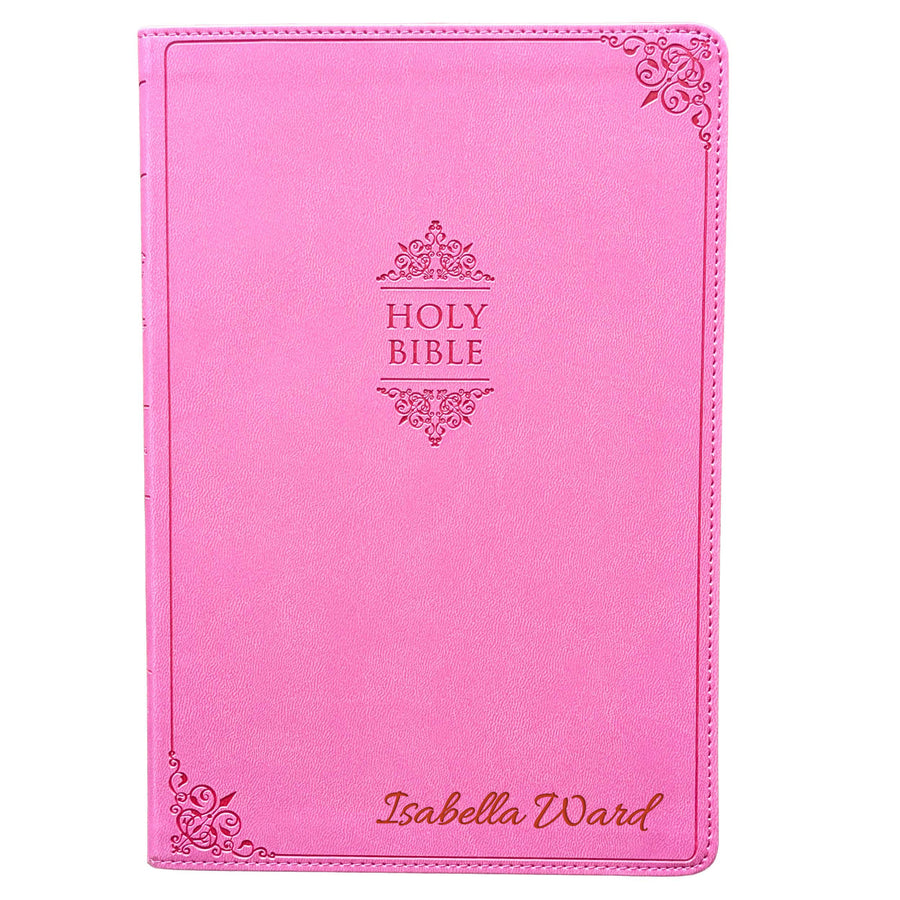 Personalized NIV Large Print Thinline Bible – Pink  | Engraved Name