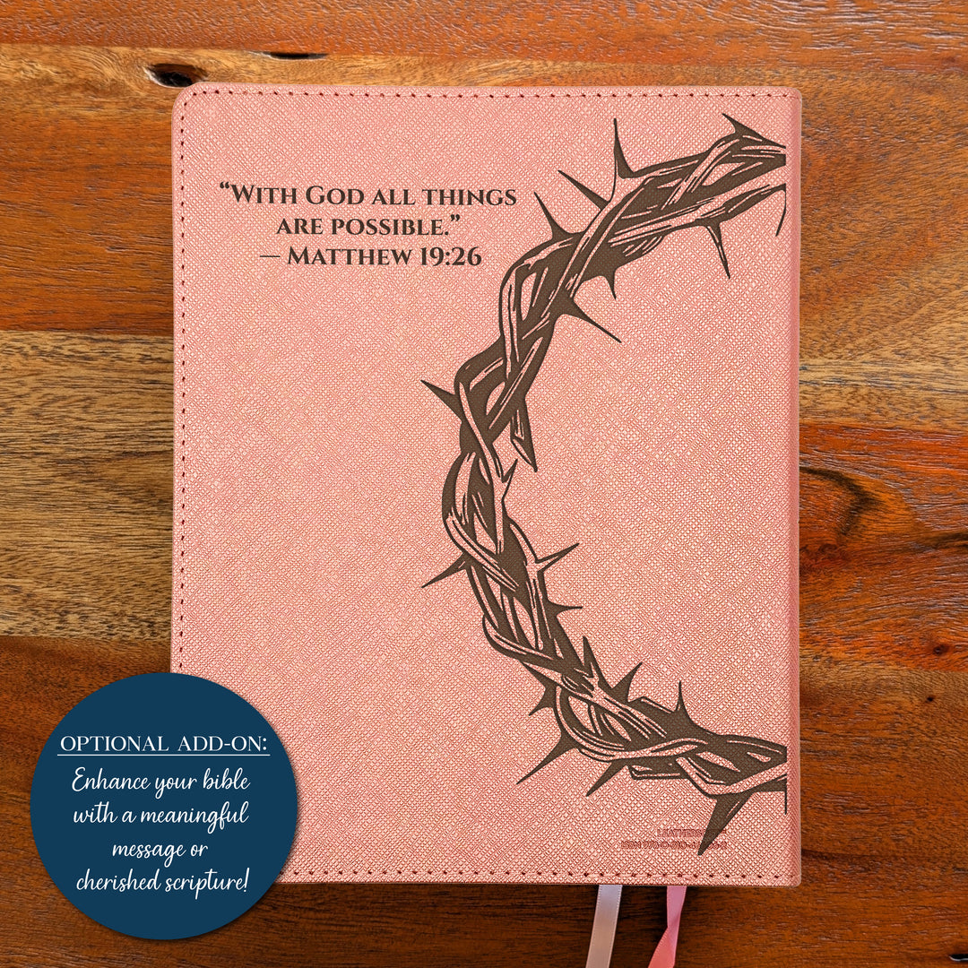Personalized NIV Beautiful Word Bible – Pink | Crown of Thorns