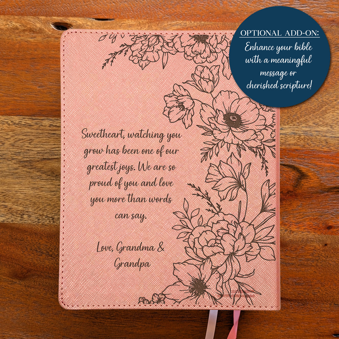 Biblia NVI Personalizada para Niños - Rosa | Nombre grabado