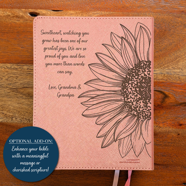 Personalized NIV Beautiful Word Bible – Pink | Sunflower Large