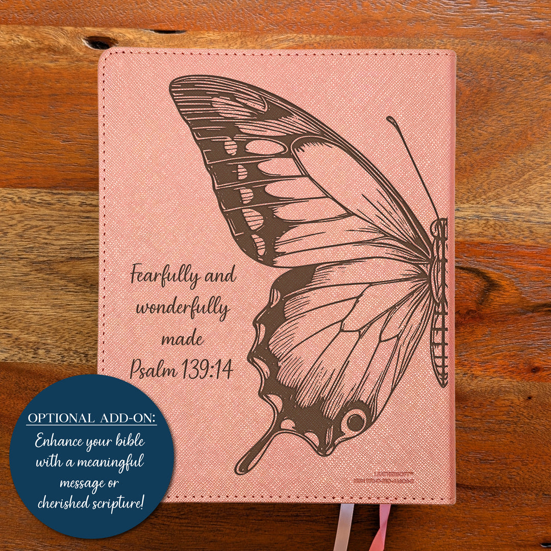 Personalized NIV Beautiful Word Bible – Pink | Butterfly Large
