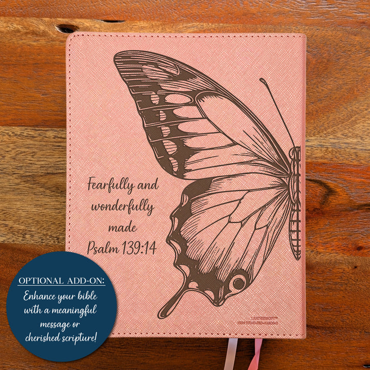 Personalized NIV Beautiful Word Bible – Pink | Butterfly Large