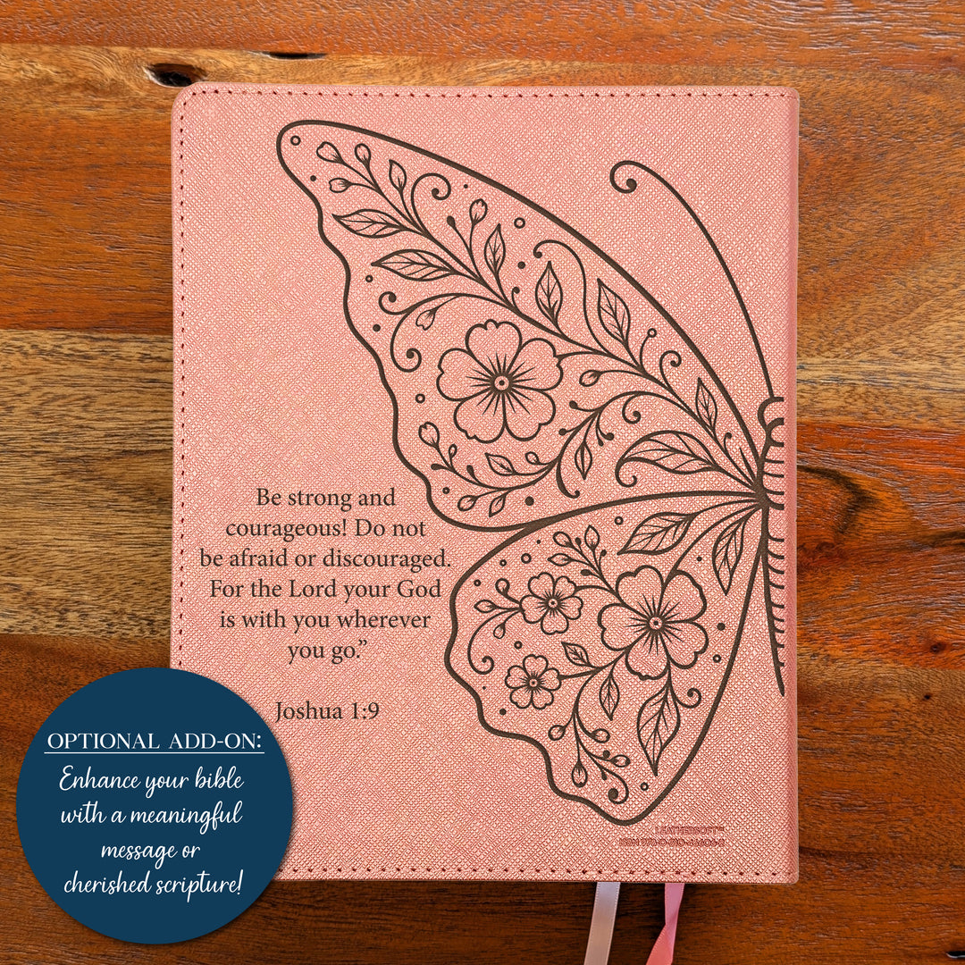 Personalized NIV Beautiful Word Bible – Pink | Floral Butterfly