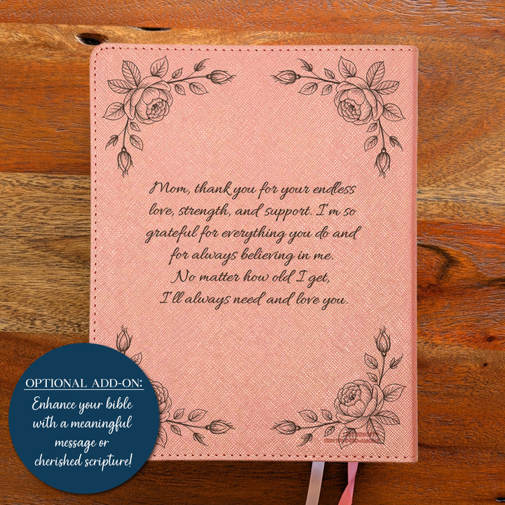 Personalized NIV Beautiful Word Bible – Pink | Rose Corners