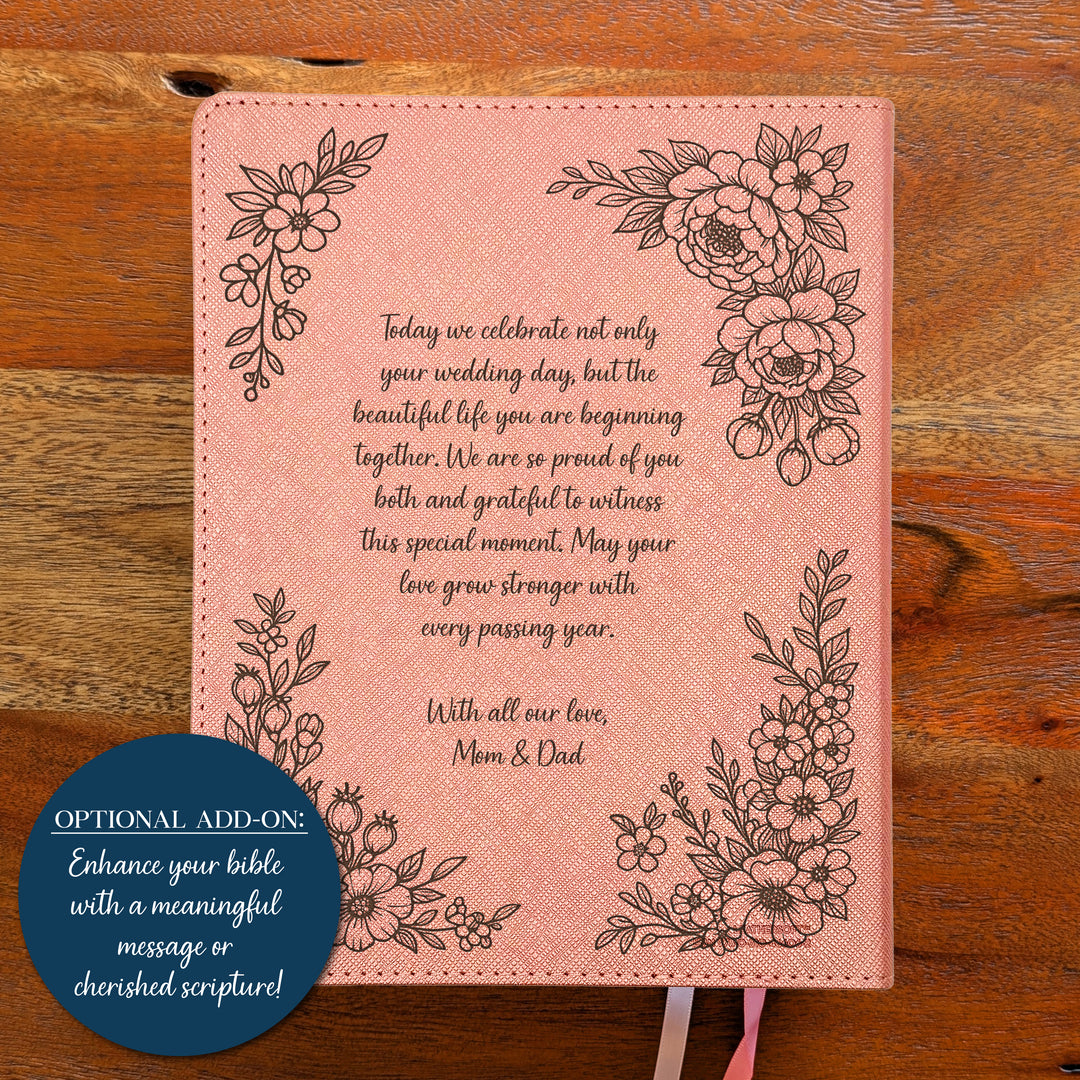Personalized NIV Beautiful Word Bible – Pink | Floral Devoted in Love