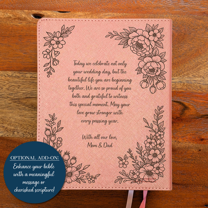 Personalized NIV Beautiful Word Bible – Pink | Floral Devoted in Love