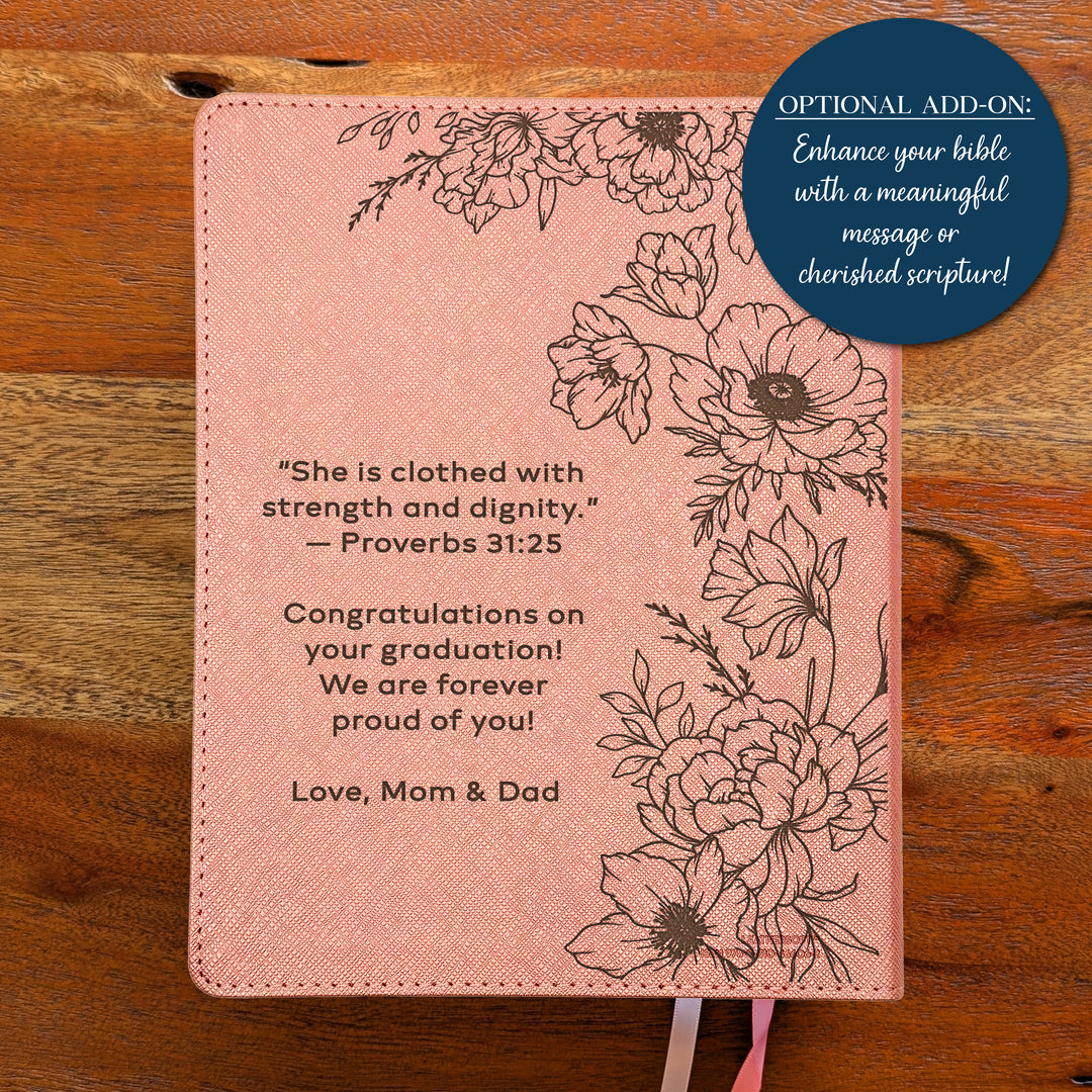 Personalized NIV Beautiful Word Bible – Pink | Peony Holy Bible