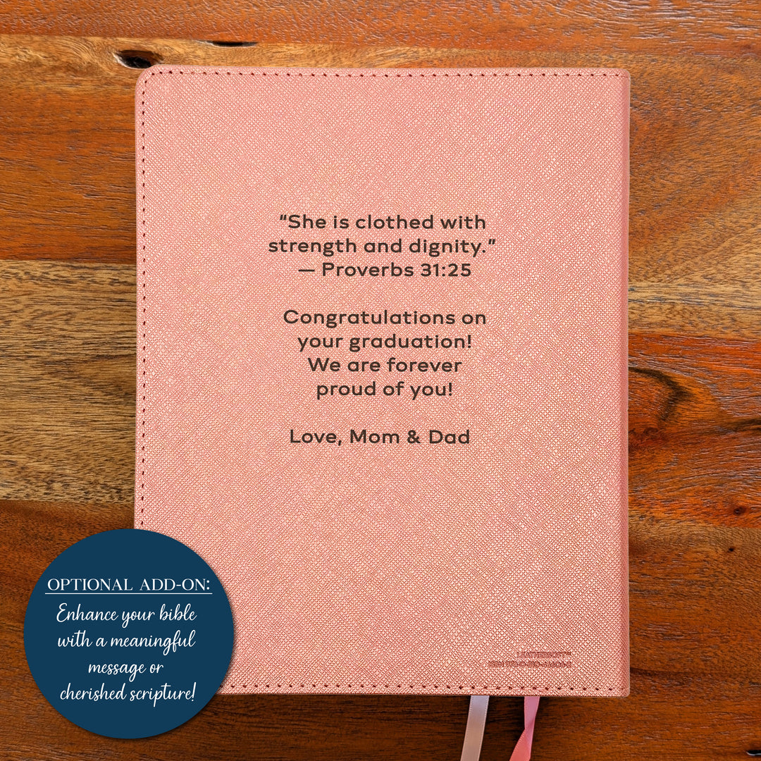 Biblia NVI Personalizada para Niños - Rosa | Nombre grabado