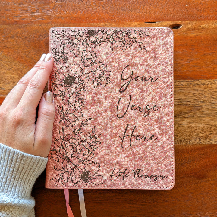 Personalized NIV Beautiful Word Bible – Pink | Peony Custom Verse