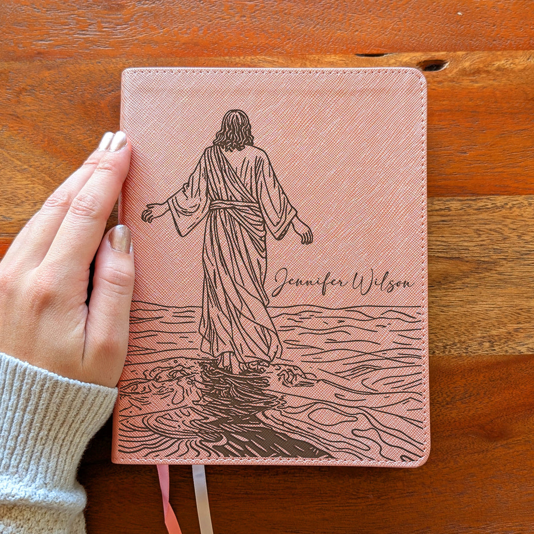 Personalized NIV Beautiful Word Bible – Pink | Jesus on Water