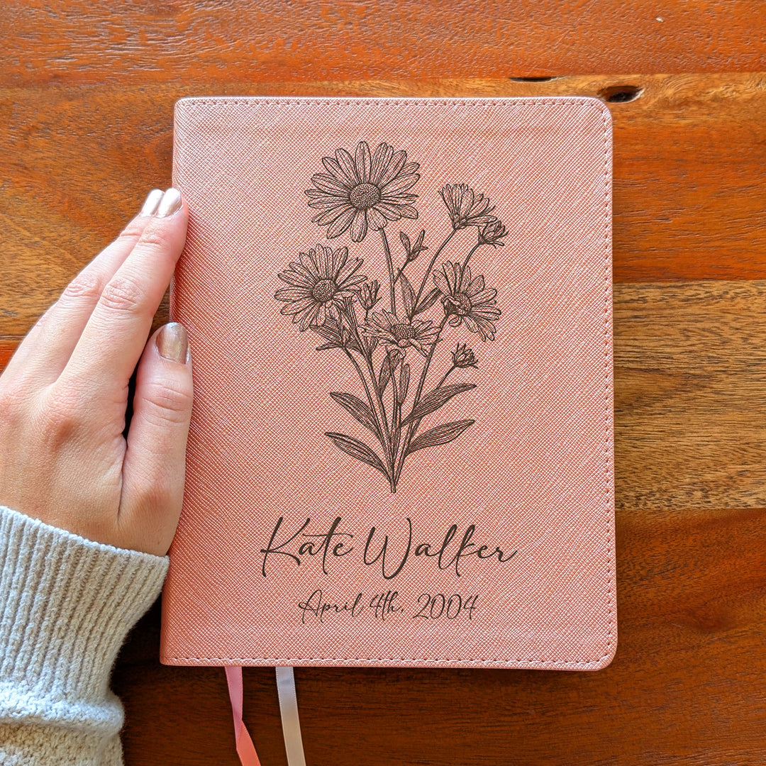 Personalized NIV Beautiful Word Bible – Pink | April Birth Flower